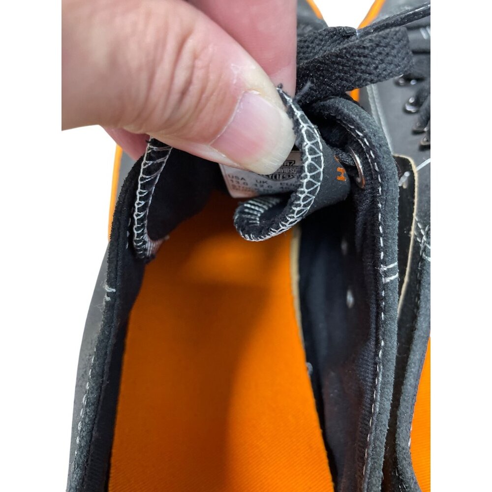 Harley-Davidson Mens Low-Top Vulcon Black Orange Sneakers Size 13 SKU 9405 - Picture 7 of 16